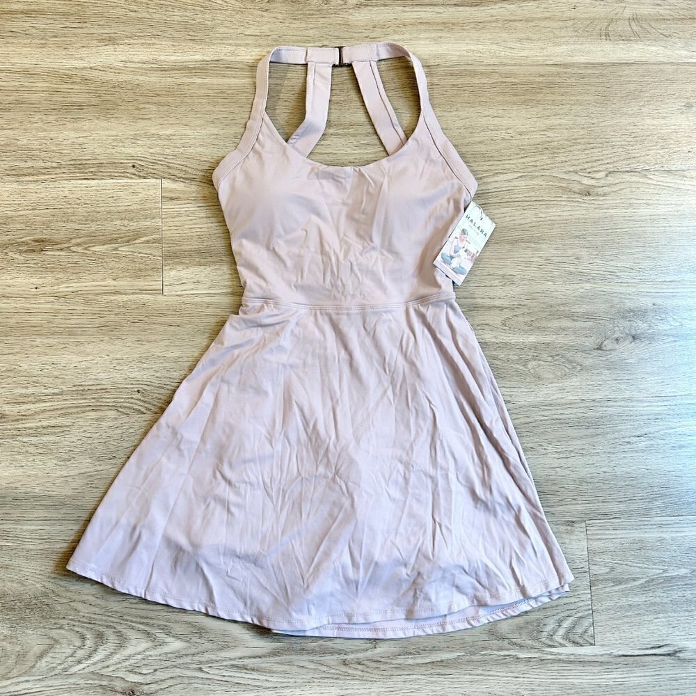 Halara Barre Ballet Dance Dress Backless Cut Out Twisted Side Pocket 2-in-1 NWT - Picture 2 of 6